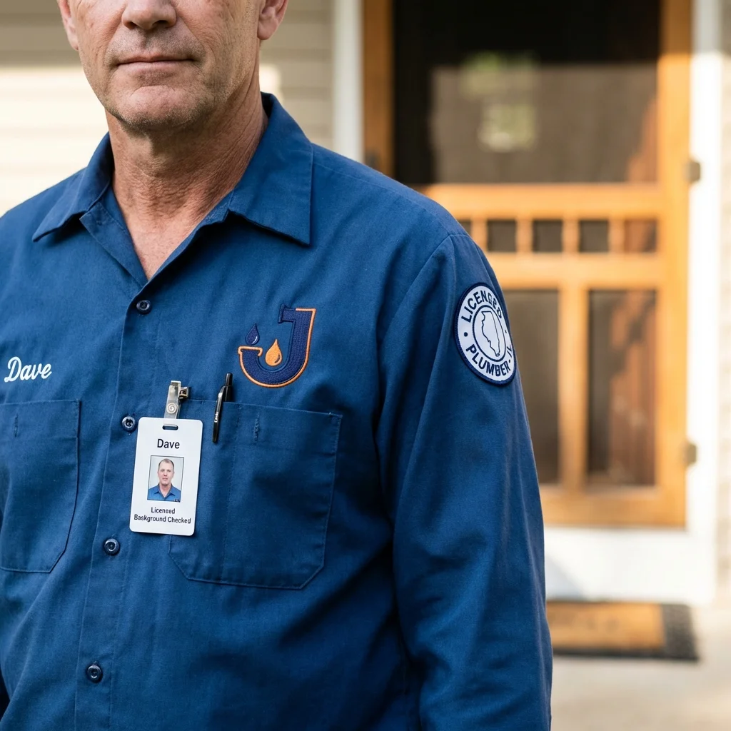 Licensed plumber showing ID badge in Madisonville, KY