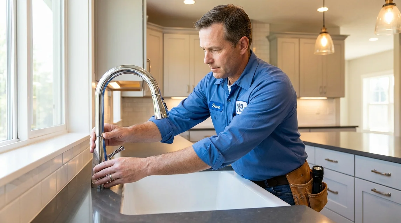 Kitchen faucet installation by Johns Plumbing LLC in Madisonville