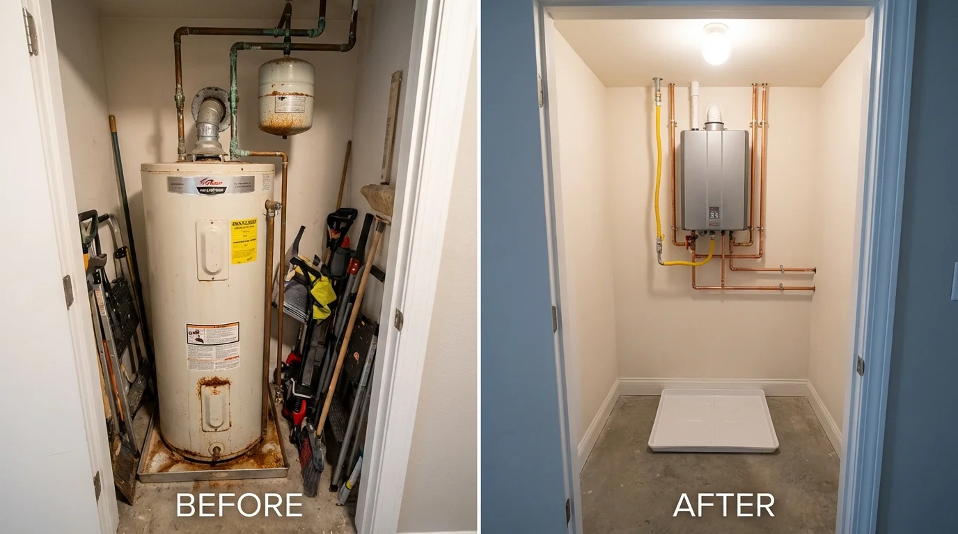 Tank water heater versus wall-mounted tankless unit comparison for Madisonville, KY homeowners
